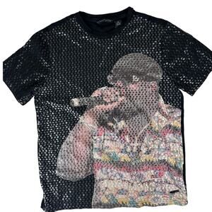 Sean John Mens Hiphop rapper Notorious Casual Black Graphic T-Shirt M